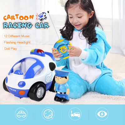 

RC Cartoon Race Car with Music&Lights Electric Radio Control Toy for Baby Toddlers Kids&Children