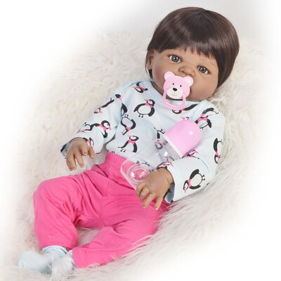 

New Arrival 23 Inch Reborn Alive Doll Full Body Silicone 57 cm Realistic Baby Dolls Toy For Girl Kids Birthday Gift Bedtime Play