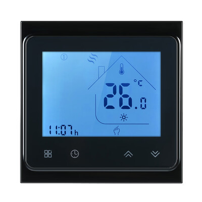 

16A Programmable Electric Floor Heating Thermostat Temperature Controller Touchscreen LCD with Backlight Voice Control Function