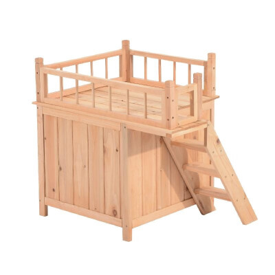 

2-Story IndoorOutdoor Wood Cat House Shelter