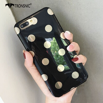 

Tronsnic Polka Dots Phone Case for iPhone XR Soft Gold Dots Case White Black Luxury Cover Capa