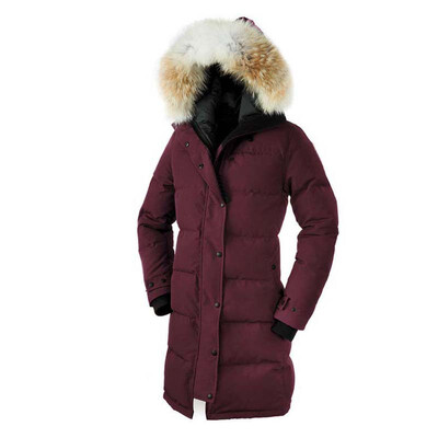 

2018 Women Fashion Overcoat Goose Shelburne Parka Winter Coat Goose Down Feather Jacket Coyote Fur Collar for Lady