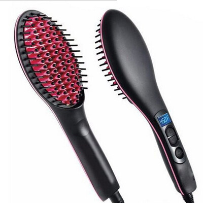 

Portable Size Handheld Hair Straight Electric Brush Professional LCD Display Fast Hair Straightener Comb Hot Sale