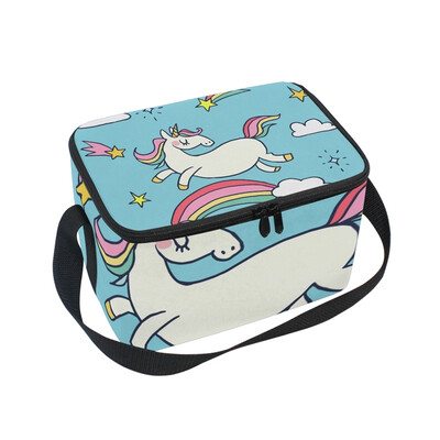 

ALAZA Lunch Box Insulated Lunch Bag Large Cooler Tote Bag Happy Unicorn for Men Women Girls Boys