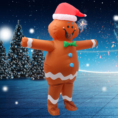 

Willstar Inflatable Gingerbread Man Costume Fun Christmas Full Body Jumpsuit Christmas Party Costume Set