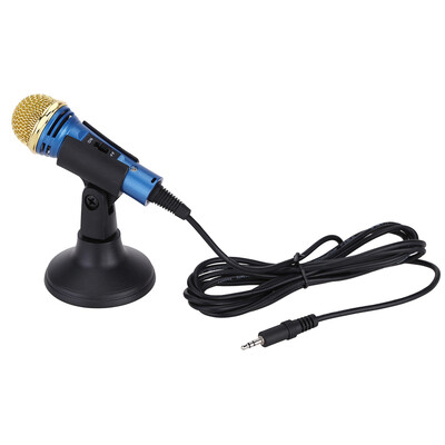 

Mini Condenser Wired Network K Song Recording Mic Microphone with Stand for Smartphone PC Computer