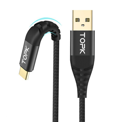 

TOPK 1M USB C Cable For Samsung Galaxy S9 Plus One Plus 6 5t Quick Charge QC30 USB Type C Fast Charging Data Cable Type-C