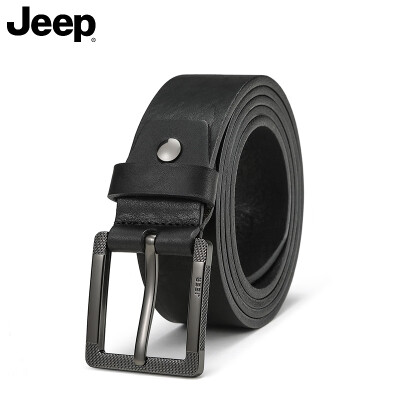 

Jeep Jeep first layer leather pin buckle belt mens square trend fashion business casual wide belt seamless line soft belt belt gift box 95001010 dumb gun color