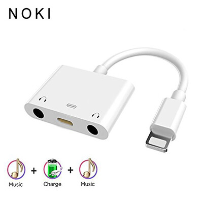 

For Lightning Converter Splitter Dual DC35mm Earphone Jack Audio Charging Adapter 3 in 1 Charger Cable For iphone x 8 7 6plus