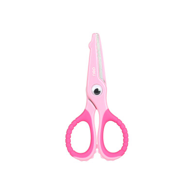 

Deli deli student hand scissors cartoon small crocodile scissors pink 6071