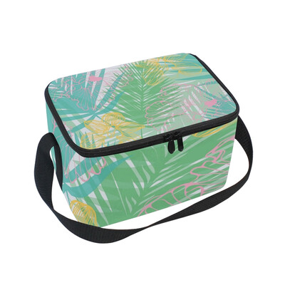 

ALAZA Lunch Box Insulated Lunch Bag Large Cooler Tote Bag Summer Leaf for Men Women Girls Boys