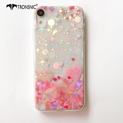 

Tronsnic Love Hearts Phone Case for iPhone 8 7 Plus Shiny Laser Soft Cases Transparent Covers