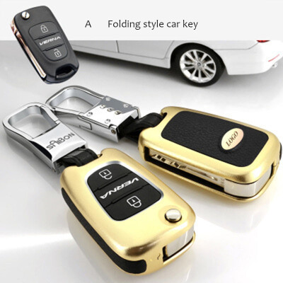 

Car Accessories Car Key Case Keychain For Hyundai Azera Veloster ix35 SONATA ELANTRA Rohens Top Layer Leather Cover Shell