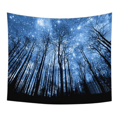 

tapestry Forest Starry Printed Polyester Fabric Wall Hanging Decor Mural Beach Towel Bedspread Picnic Blanket for home decor