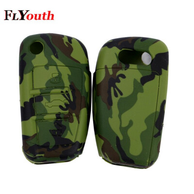 

3 Button Camouflage Silicone Car Remote Key Fob Shell Cover Case For Audi A1 S1 A3 S3 A4 A6 RS6 TT Q3 Q7 2005 2006 2007-2013 1Pc