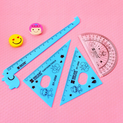 

4PCS Lovely Giraffe Goat Animal Ruler Suit Office Supplies Stationery Kawaii Rulers Students Prize Birthday Gift