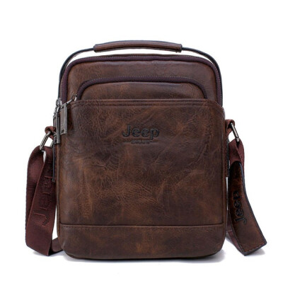 

JEEP BULUO Split Leather Men Messenger Bag Hot Sale Male Large Man Fashion Crossbody Shoulder Bags Mens Travel New Handbags