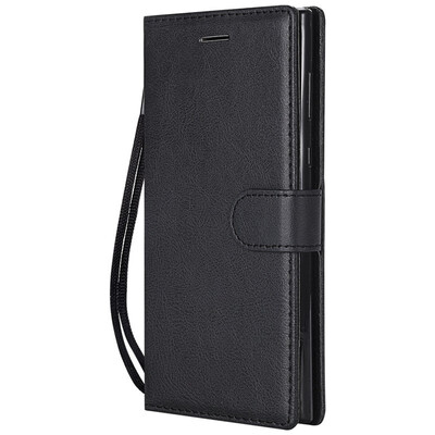 

Luxury Simple Solid Color Case For Sony Xperia L1 E6 PU Leather Card Slot Lanyard Phone Cover New Fundas P06G