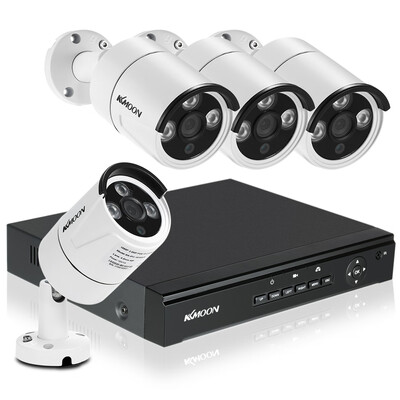 

KKmoon 4CH Channel Full HD 1080P POE NVR Network Video Recorder 4pcs 20MP Megapixels POE Weatherproof Outdoor Bullet IP Camera