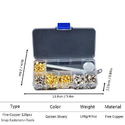 

Snap Fasteners Tools Kit Leather Rivets Set with Fixing Tools 120pcs240pcs Craft Snaps Fastener Button Press Studs