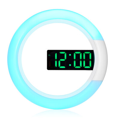 

TS - S24 Remote Control Digital RGB LED Mirror Wall Alarm Clock Thermometer