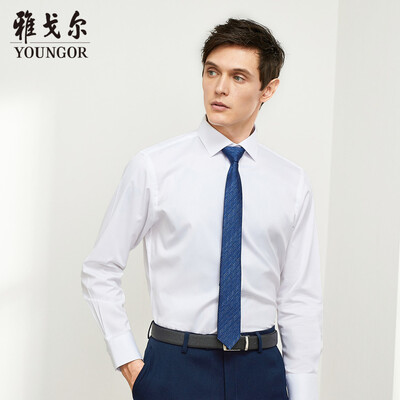 

Youngor shirt mens 2019 spring youth mens casual dress shirt YLNP110112BBA white 39