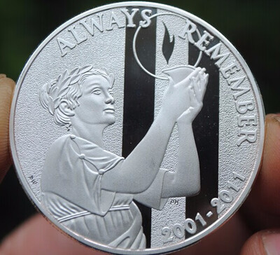 

40MM 911 ten years New YORK USA Souvenir Coin sliver palted coin medal