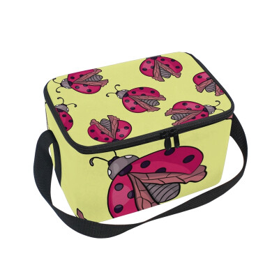 

ALAZA Lunch Box Cartoon Ladybug Insulated Lunch Bag Large Cooler Tote Bagfor Men Women