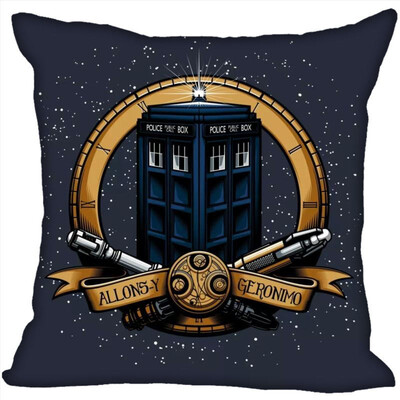 

Doctor Who Pillow Cover Bedroom Home Office Decorative Pillowcase Square Zipper Pillow Cases Satin Fabric No Fade
