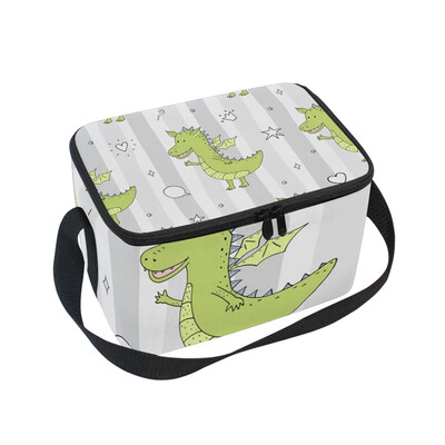 

ALAZA Lunch Box Insulated Funny Dragons Lunch Bag Large Cooler Tote Bagfor Men Women