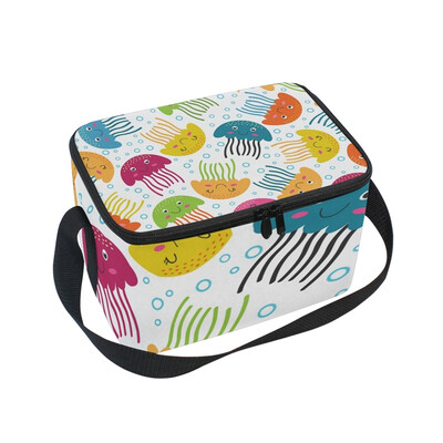

ALAZA Lunch Box Insulated Lunch Bag Large Cooler Pattern With Jellyfish Tote Bag