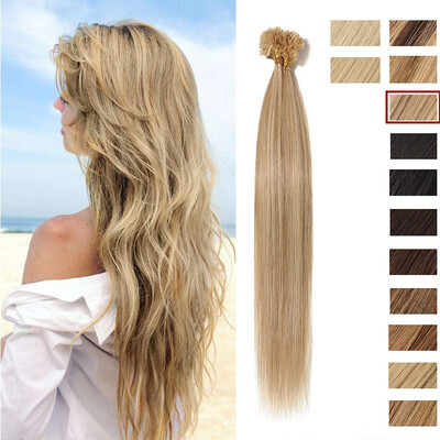 

16"18"20"22" 24"Invisible NailU Tip Glue Real Remy Human Hair Extensions Real Soft Hair Extensions 100strands50g