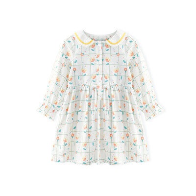 

Cicie self-employed childrens wear girls dress navy collar print skirt girls children skirt C91018 white 11052A