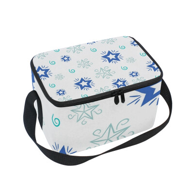 

ALAZA Insulated Lunch Box Cute Stars Lunch Bag for Men Women Portable Tote Bag Cooler Bag