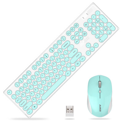 

Ajazz 335i Wireless Keyboard & Mouse Set 104 Keys 800 1200 1600 DPI 24G Wireless Keyboard Mouse Combo for Mac Windows Laptop Note