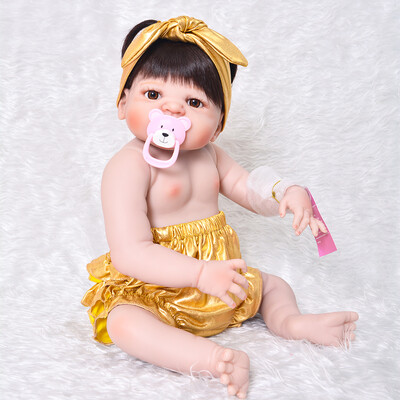 

2019 New Design Reborn Dolls 23 57 cm Full Body Silicone Newborn Doll Lifelike Baby Girl Toy With Mohair Kids Birthday Gift