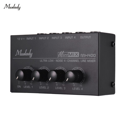 

MX400 Ultra-compact Low Noise 4 Channels Line Mono Audio Mixer with Power Adapter