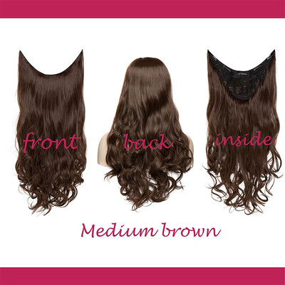 

half Synthetic Hair Extension Clips ins Straight Curly Wavy 34 Full Head Wig False Hair Wigs Brown Blonde