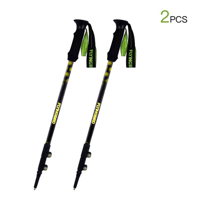 

1 Pair Trekking Pole Adjustable Aluminum Alloy Hiking Walking Stick Collapsible Lightweight Quick Locks Sticks