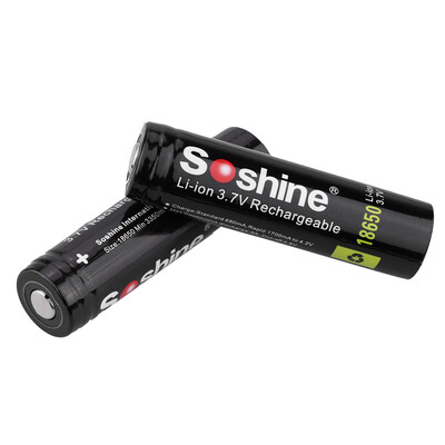 

Soshine 2pcs 18650 37V 3400mAh Rechargeable Li-ion Lithium Battery with PCB Protected Board for LED Flashlight Torch Light