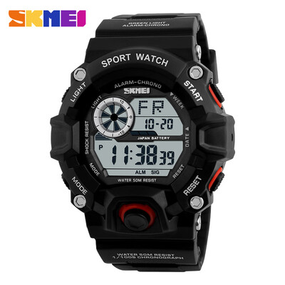 

SKMEI Outdoor Sport Watch Men Alarm Clock 5Bar Waterproof Military Watches LED Display Shock Digital Watch reloj hombre 1019