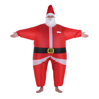 

Decdeal Funny Christmas Inflatable Santa Claus Costume Jumpsuit Air Fan Operated Blow Up Xmas Suit Christmas Party Fancy Dress Inf