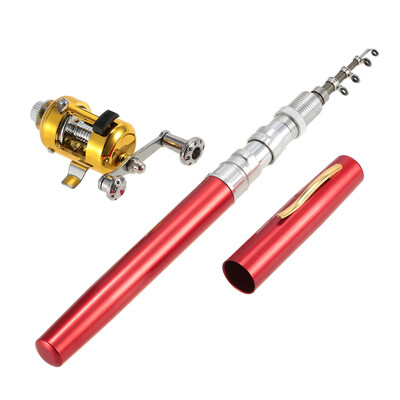 

Fishing Rod Reel Combo Kit Set Mini Telescopic Portable Pocket Pen Fishing Rod Pole Reel Aluminum Alloy Fishing Accessories