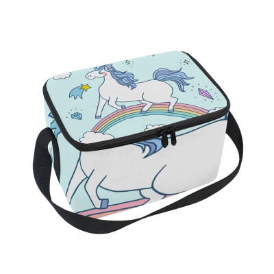 

ALAZA Lunch Box Insulated Lunch Bag Large Cooler Tote Bag Unicorn King for Men Women Girls Boys