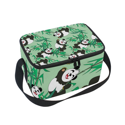 

ALAZA Insulated Lunch Box Happy Panda Lunch Bag for Men Women Portable Tote Bag Cooler Bag