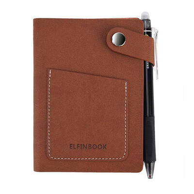 

Elfinbook Mini Smart Reusable Erasable Faux Leather Notebook Paper Notepad Diary Journal Office School Travelers Drawing Gift