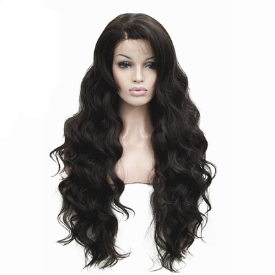 

StrongBeauty Lace Front Wavy Brown Highlighted Full Synthetic Wig Womens Lace Wigs