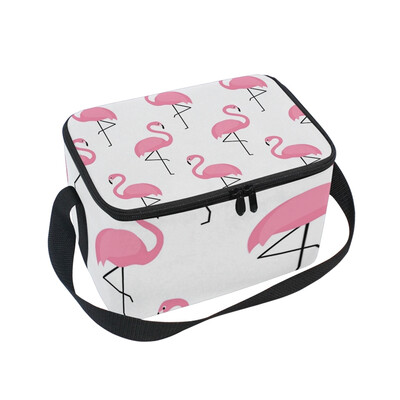 

Lunch Box Insulated Lunch Bag Large Cooler Flamingo Pink Tote Bagfor Kids Men Women