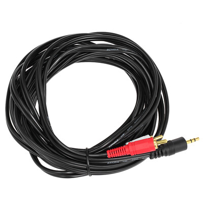 

5 Meter RCA Audio Cable 35mm Male to 2 RCA Male Audio Cable for Edifer Home Theater DVD Black