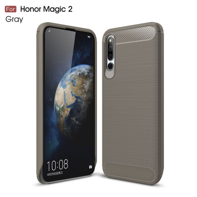 

Goowiiz Phone Case For Huawei Honor Magic 210 LiteP Smart 2019 Fashion Slim Carbon Fiber TPU Soft Silicone Prevent falling